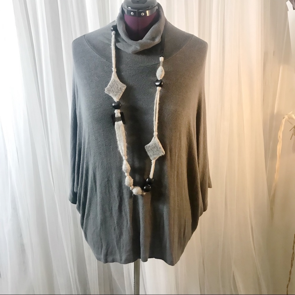 Bobeau dolman sleeve tunic with mock turtleneck